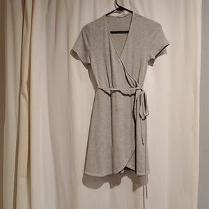 Bershka grey wrap dress